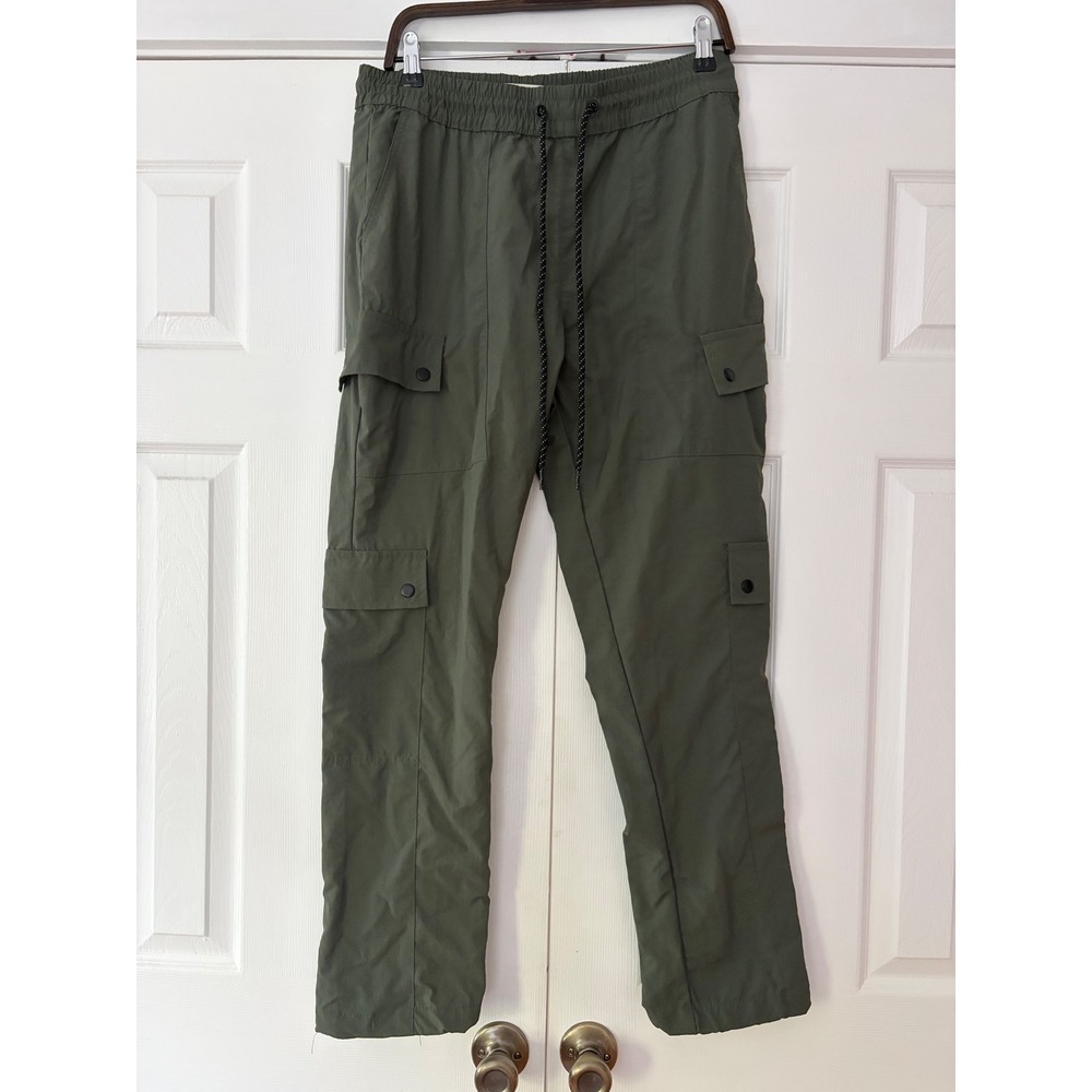 PacSun Relaxed Cargo Pants Olive Green Drawstring Utility Trousers Womens Large